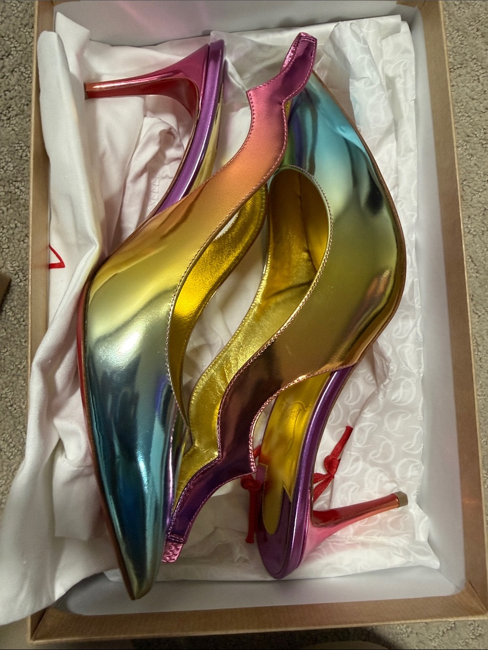 New in Box Christian Louboutin Hot Chick Sling 70 Slingback Heels Size 8.5/ 38.5 - Picture 13 of 13
